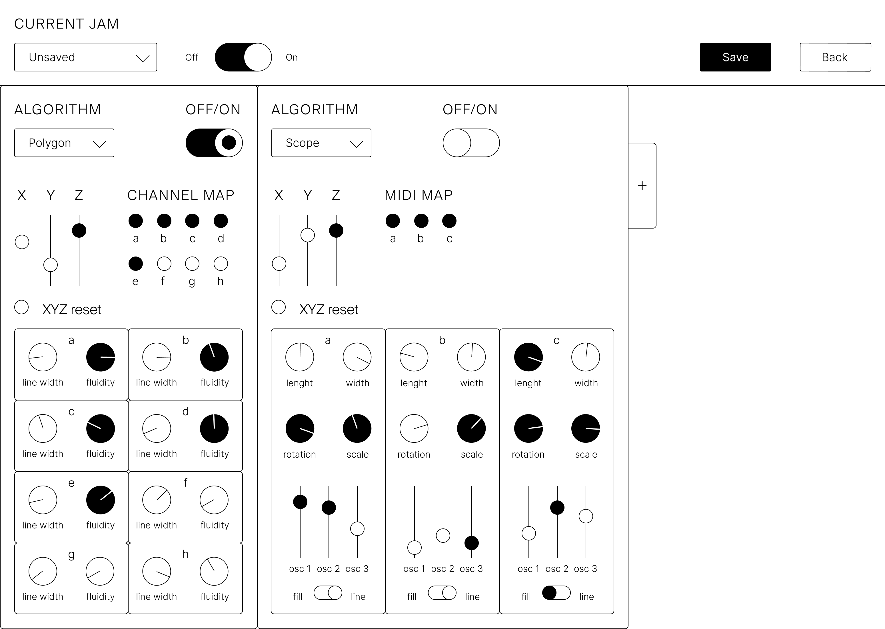 Visual Jam Lab VST screen